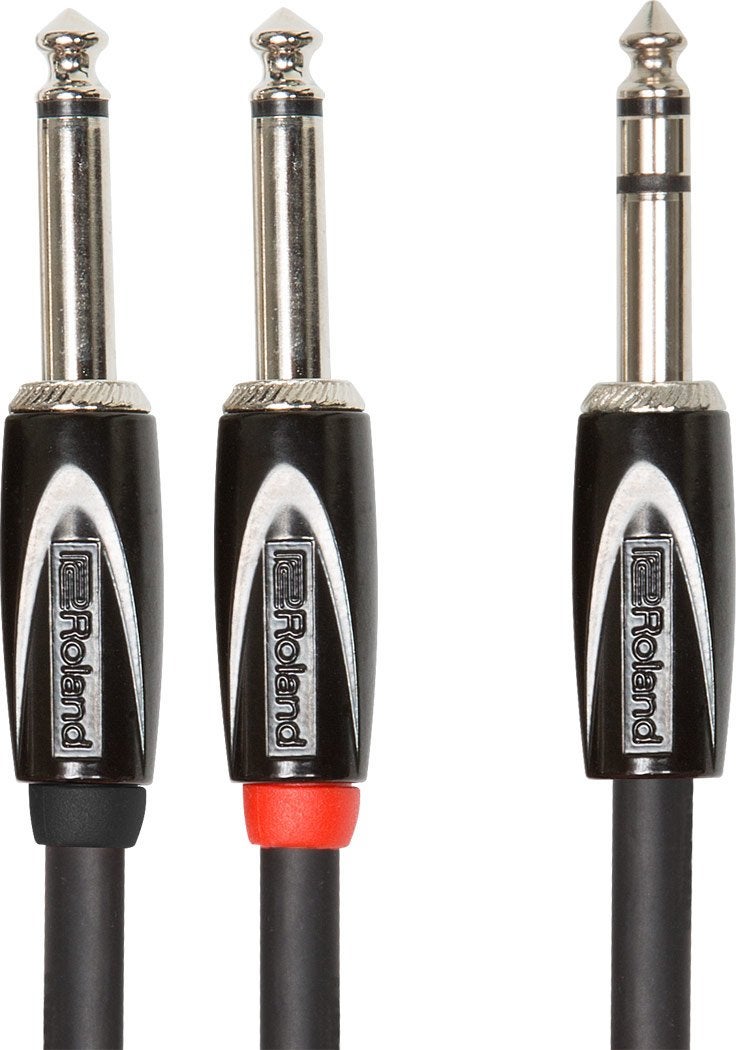 Roland Black Series 1/4-Inch TRS Male to Dual 1/4-Inch TS Male Insert/Splitter Cable - 10 Foot (RCC-10-TR28V2)